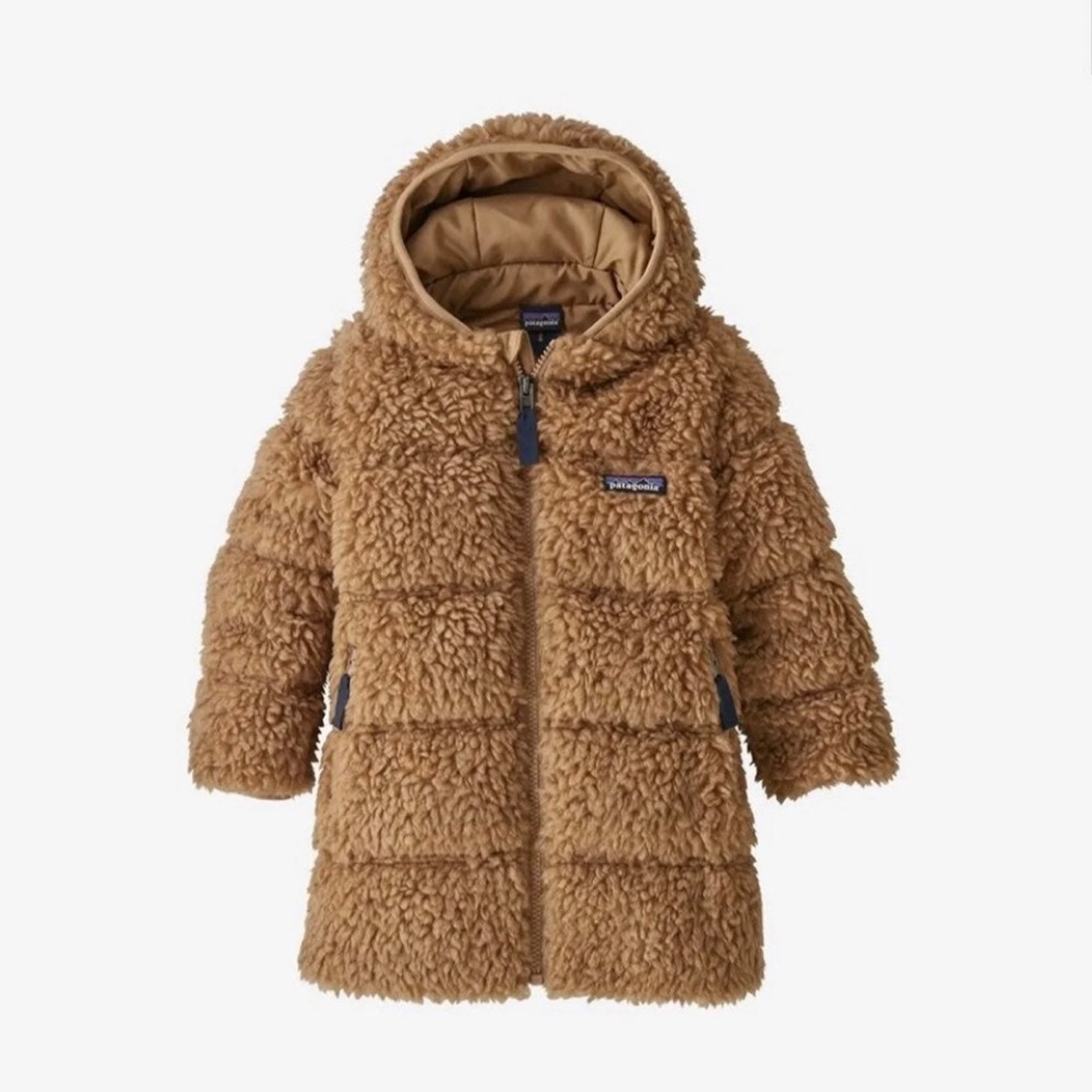 Patagonia Baby toddler Rare Hi Loft recycled fleece Parka kids coat 12-18m 🤎